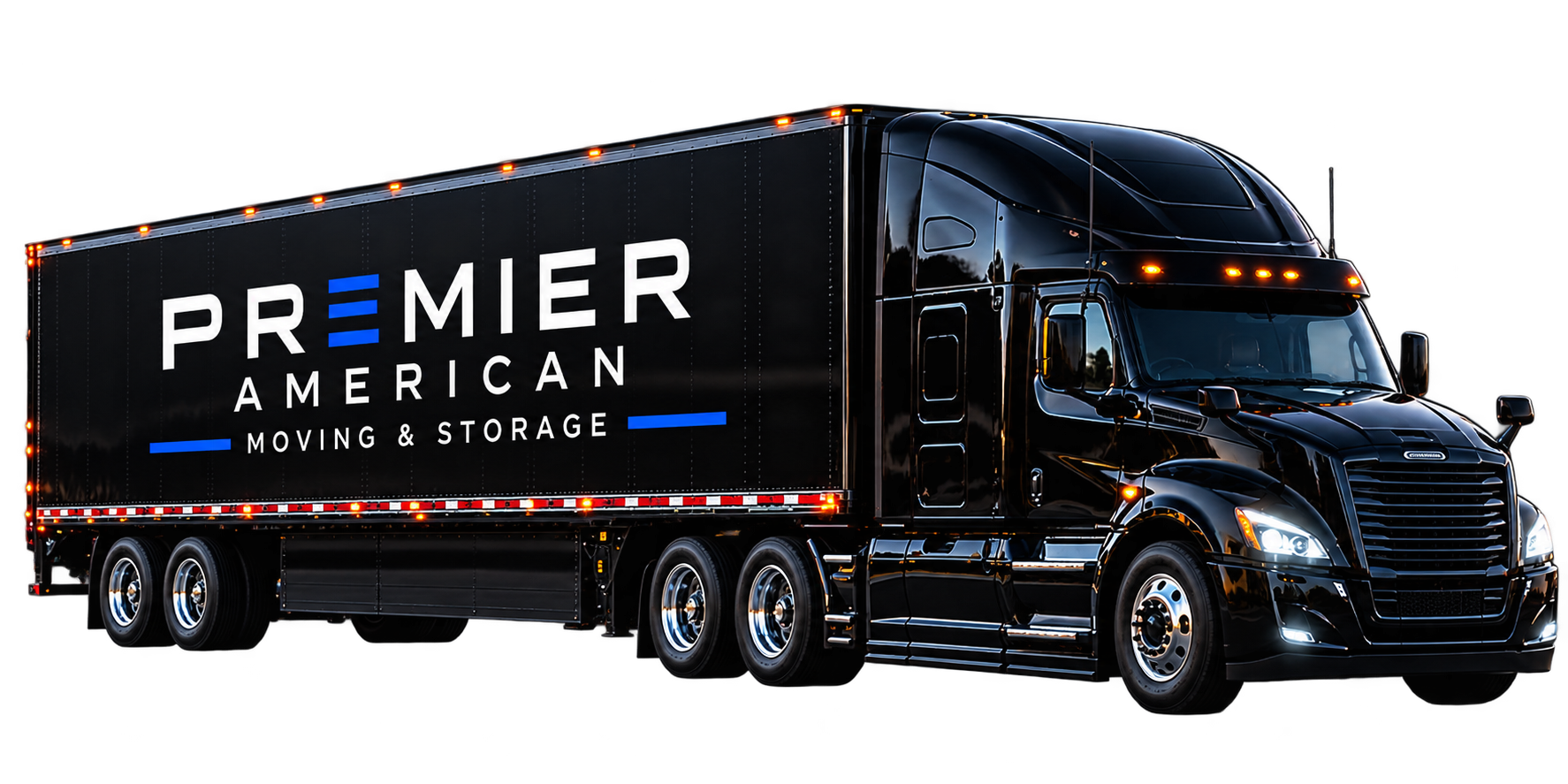 Premier American branded moving truck illustration
